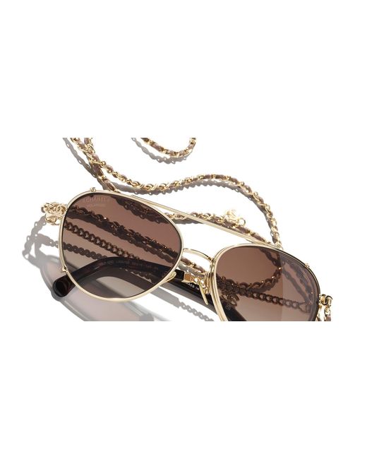 Chanel Green Sunglass Pilot Sunglasses Ch4292