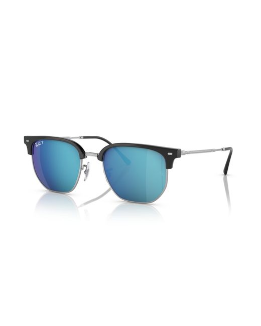 Ray-Ban Black New Clubmaster Sunglasses Rose Gold Frame Red Lenses Polarized 55-20