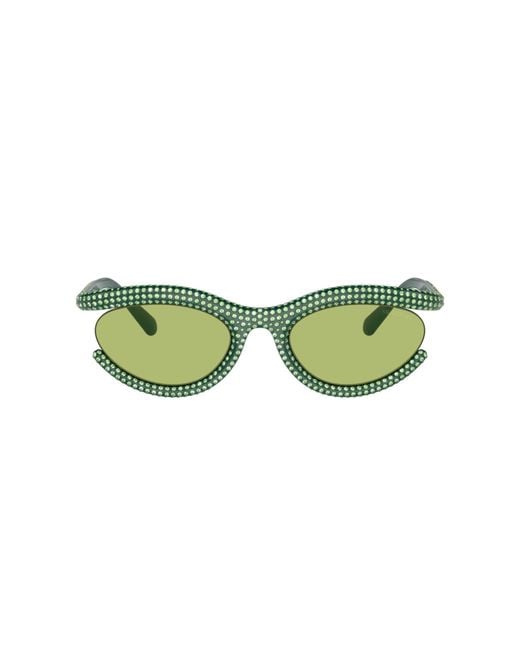 Swarovski Green Oval Sk6006 Sunglasses