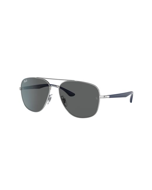 Ray-Ban Black Sunglasses Unisex Rb3683 - Blue Frame Grey Lenses 56-15