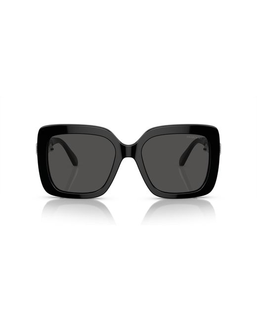 Swarovski Black Sk6001f Low Bridge Fit Square Sunglasses
