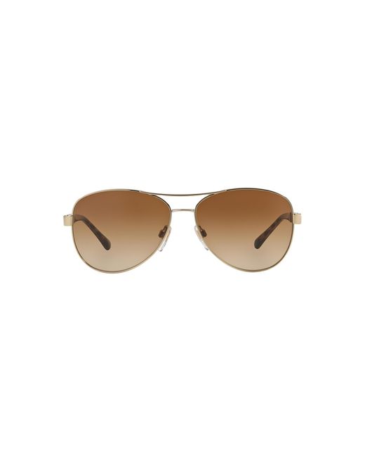 Burberry Metallic Mirrored Steel Aviator Sunglasses