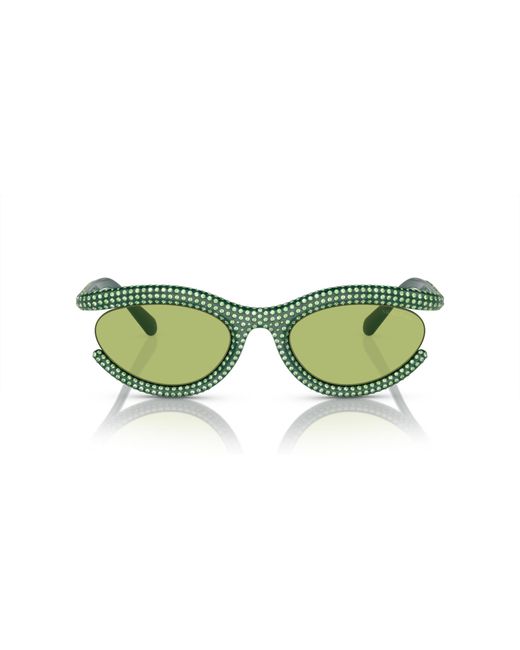 Swarovski Green Oval Sk6006 Sunglasses