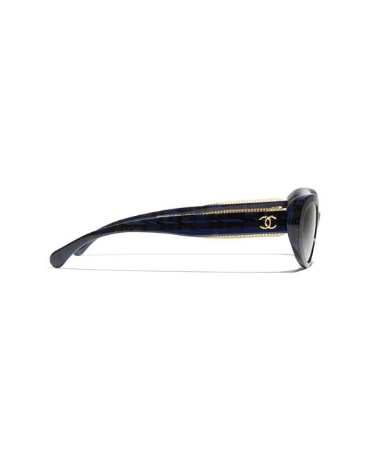 Chanel Black Sunglass Oval Sunglasses Ch5515