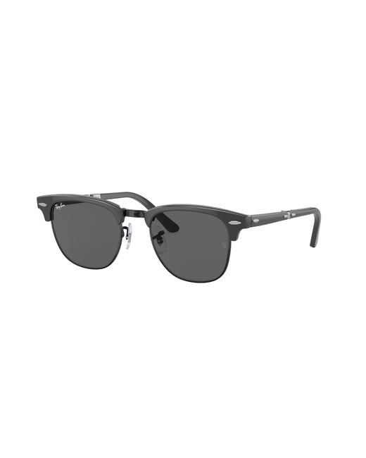 Ray-Ban Black Clubmaster Folding Sunglasses Grey Frame Grey Lenses 51-21