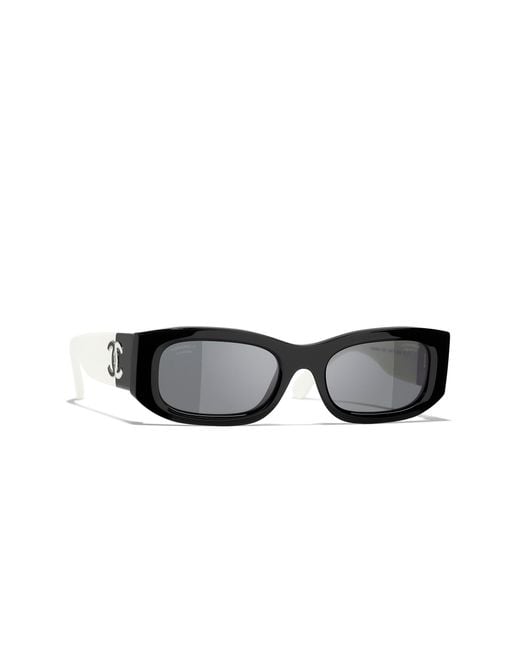 Chanel Black Sunglass Rectangle Sunglasses Ch5525