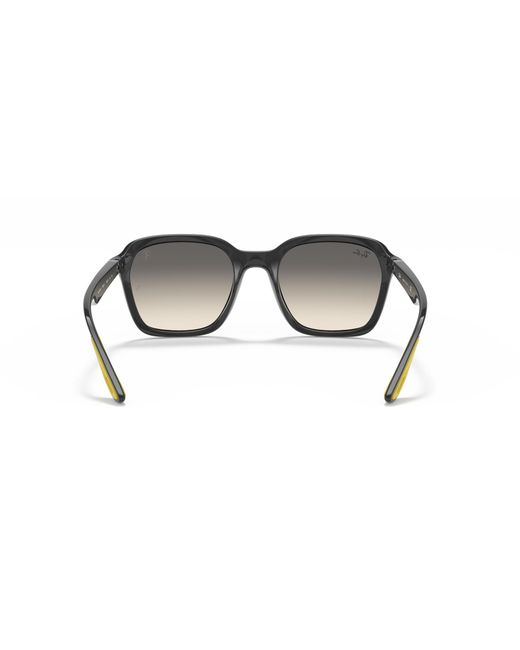 Ray-Ban Black Sunglasses Unisex Rb4343m Scuderia Ferrari Collection - Shiny Grey Frame Grey Lenses 52-20