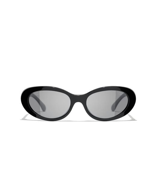 Chanel Black Sunglass Oval Sunglasses Ch5515