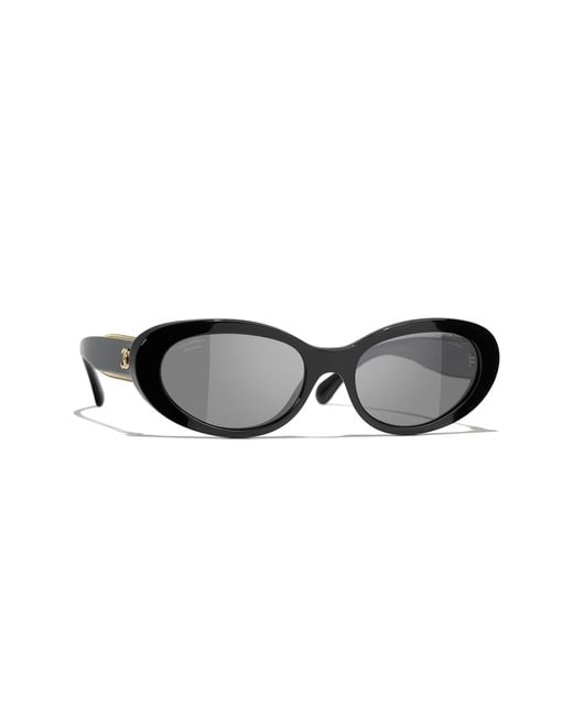 Chanel Black Sunglass Oval Sunglasses Ch5515
