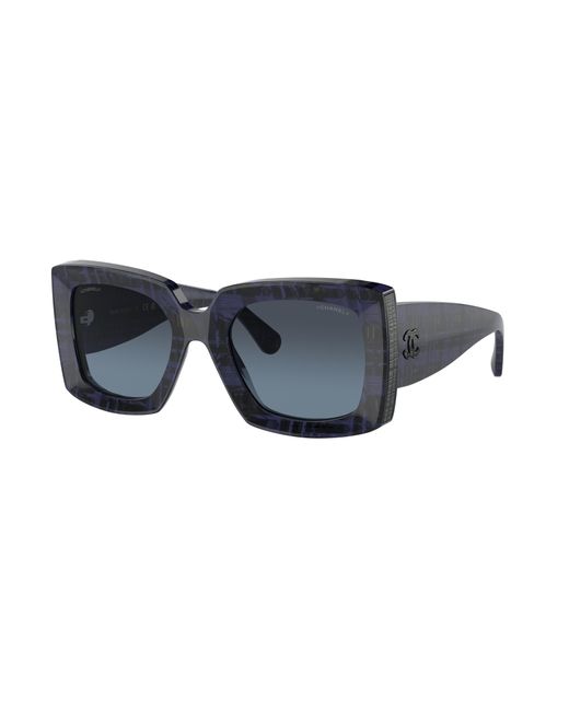 Sunglass Rectangle Sunglasses CH5435 Chanel en coloris Blue