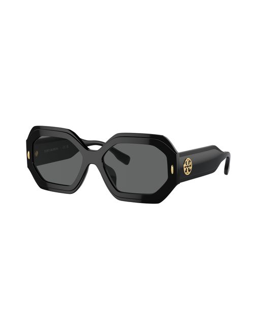 Tory Burch Black Miller 55mm Geometric Sunglasses