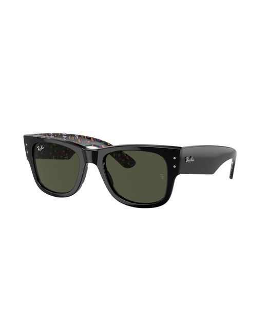 Ray-Ban Black Dia De Muertos Mega Wayfarer Sunglasses Frame Green Lenses
