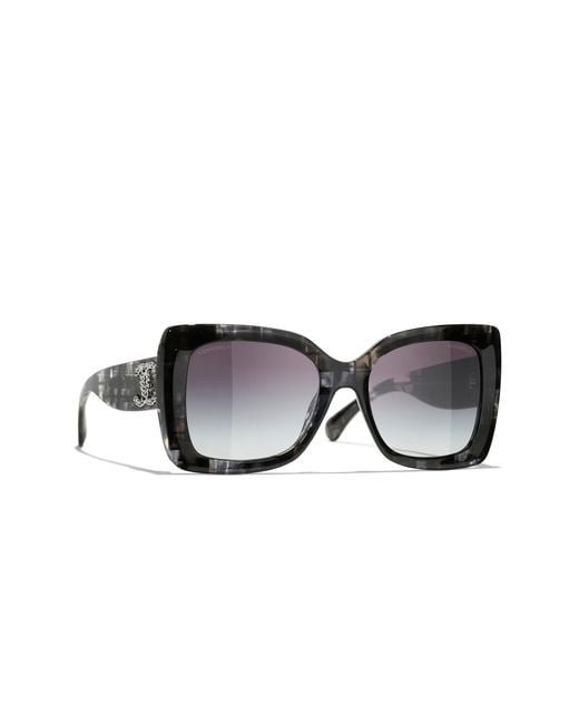 Chanel Black Sunglass Square Sunglasses Ch5555
