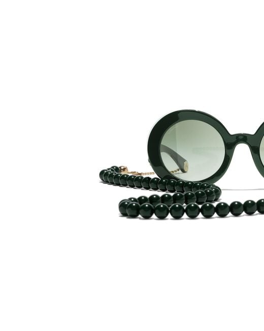 Chanel Green Sunglass Round Sunglasses Ch5489