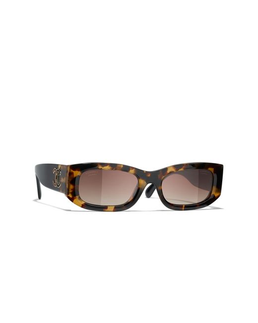 Chanel Black Sunglass Rectangle Sunglasses Ch5525