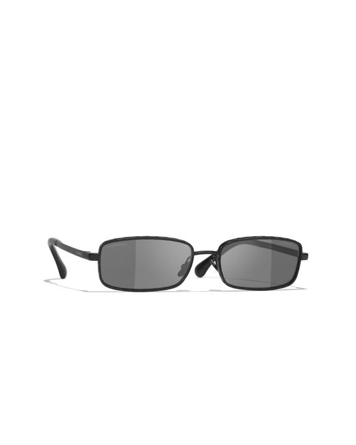 Chanel Black Sunglass Rectangle Sunglasses Ch4295