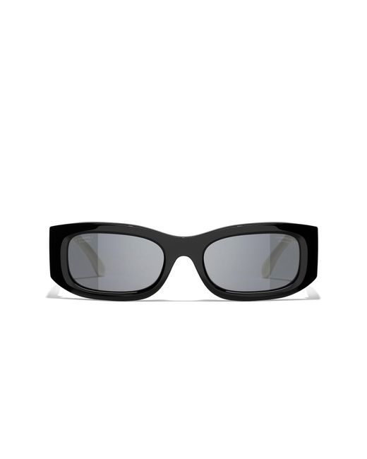 Chanel Black Sunglass Rectangle Sunglasses Ch5525