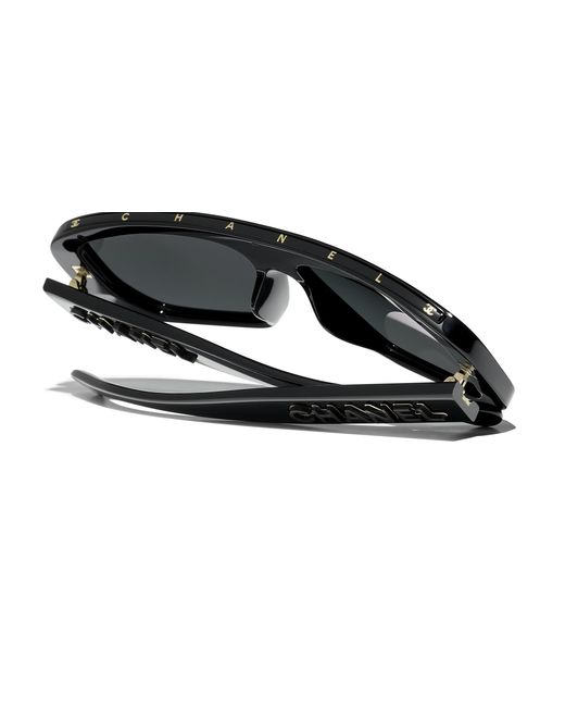 Chanel Black Sunglass Shield Sunglasses Ch5556u