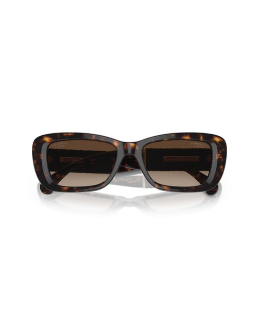 Chanel Black Sunglass Rectangle Sunglasses Ch5514