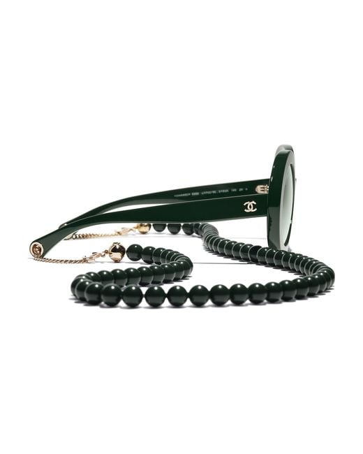 Chanel Green Sunglass Round Sunglasses Ch5489