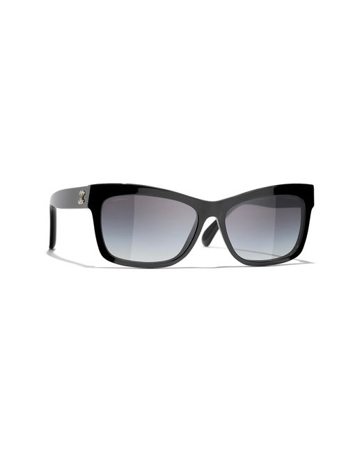 Chanel Black Sunglass Rectangle Sunglasses Ch5496b