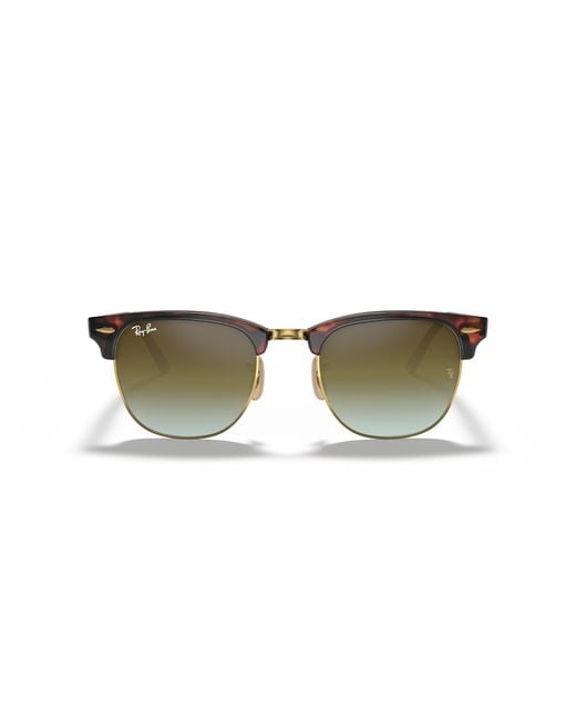 Ray-Ban Black Sunglass Rb3016 Clubmaster Flash Lenses