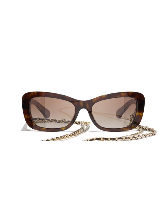 Chanel Black Sunglass Rectangle Sunglasses Ch5553
