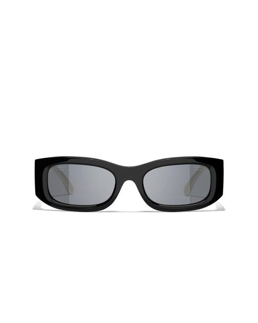 Chanel Black Sunglass Rectangle Sunglasses Ch5525