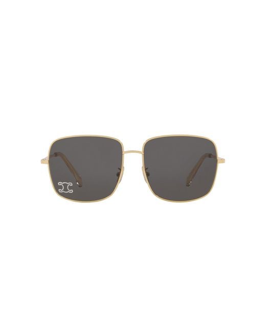 Céline Black Cl40284U Triomphe Metal Rhinestone Sunglasses