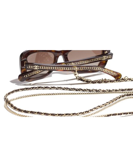 Chanel Black Sunglass Rectangle Sunglasses Ch5553
