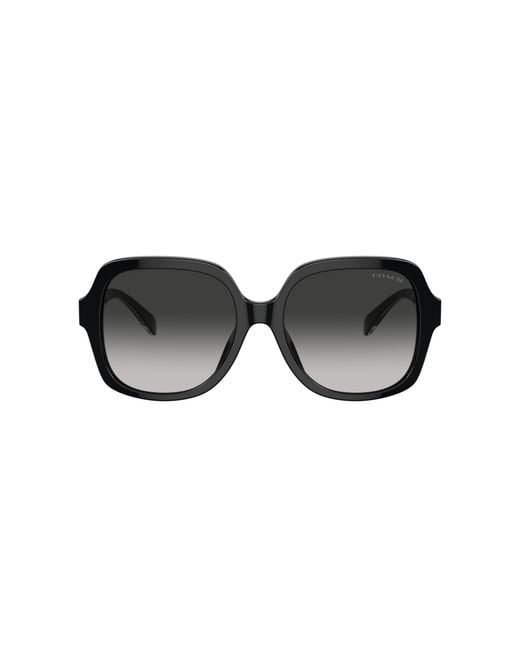 COACH Black Hc8395u Universal Fit Square Sunglasses