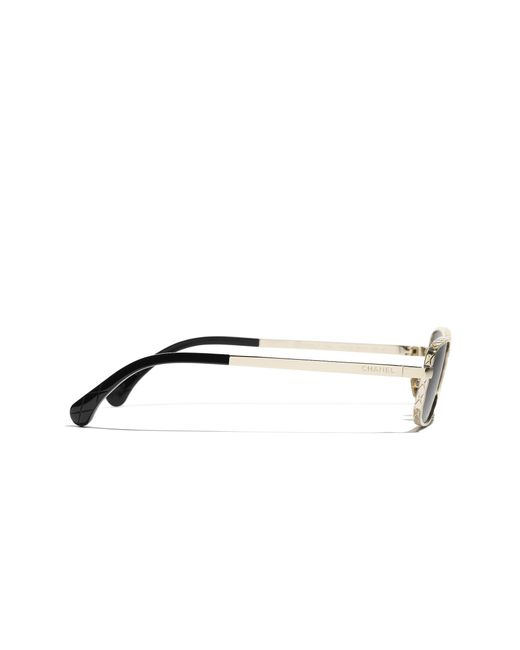 Chanel Black Sunglass Rectangle Sunglasses Ch4295