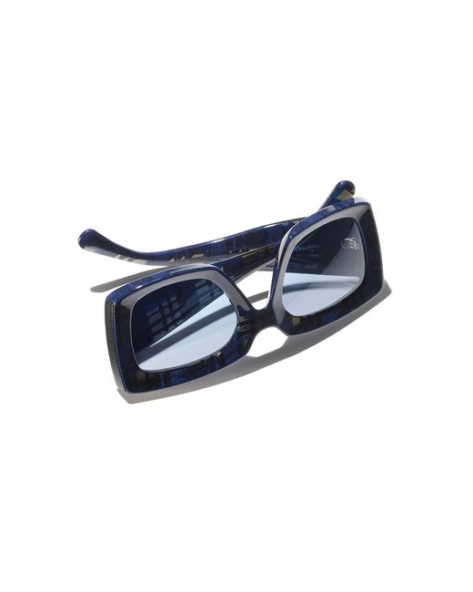 Chanel Blue Sunglass Rectangle Sunglasses Ch5435