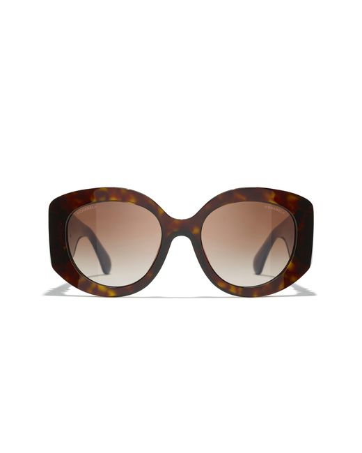 Chanel Black Sunglass Oval Sunglasses Ch5543