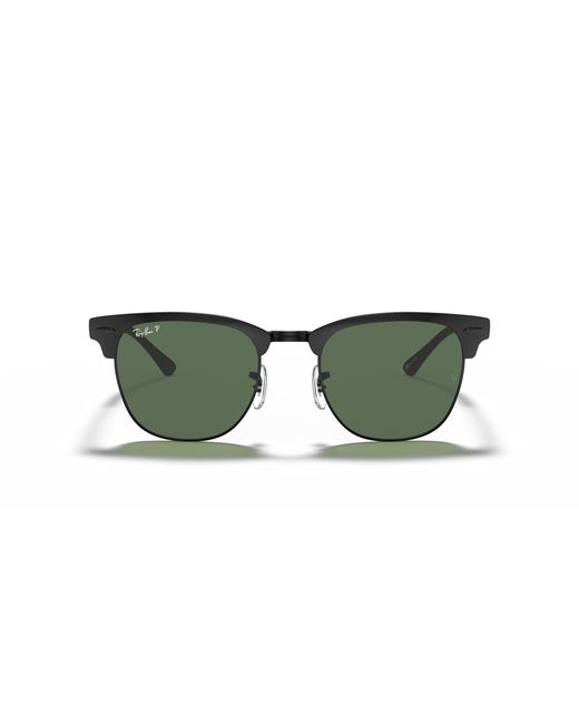 Ray-Ban Green Rb3716 Clubmaster Metal Polarized Square Sunglasses