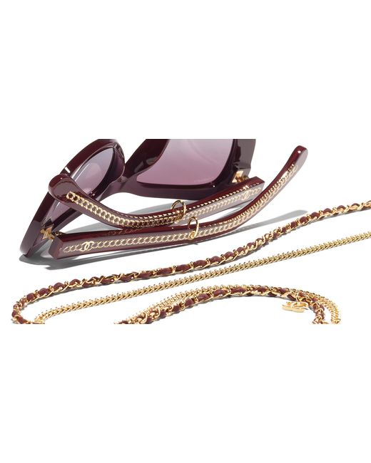 Chanel Black Sunglass Rectangle Sunglasses Ch5553