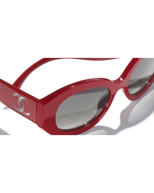 Chanel Black Sunglass Oval Sunglasses Ch5528