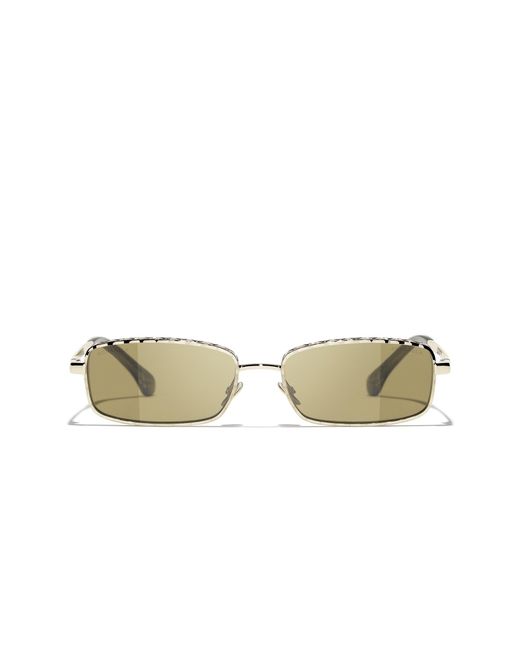 Chanel Black Sunglass Rectangle Sunglasses Ch4295
