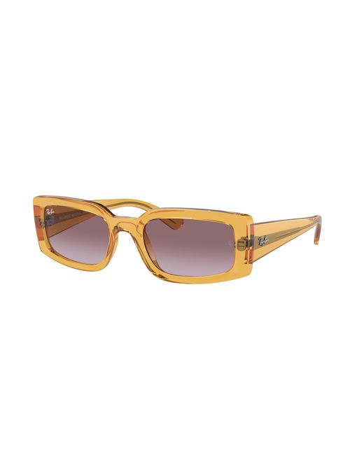 Ray-Ban Kiliane Bio-based Zonnebrillen Transparent Yellow Montuur Violet Glazen 54-21 in het Black