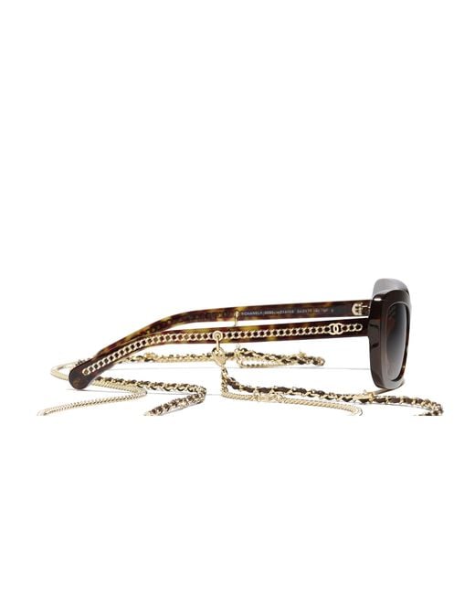 Chanel Black Sunglass Rectangle Sunglasses Ch5553