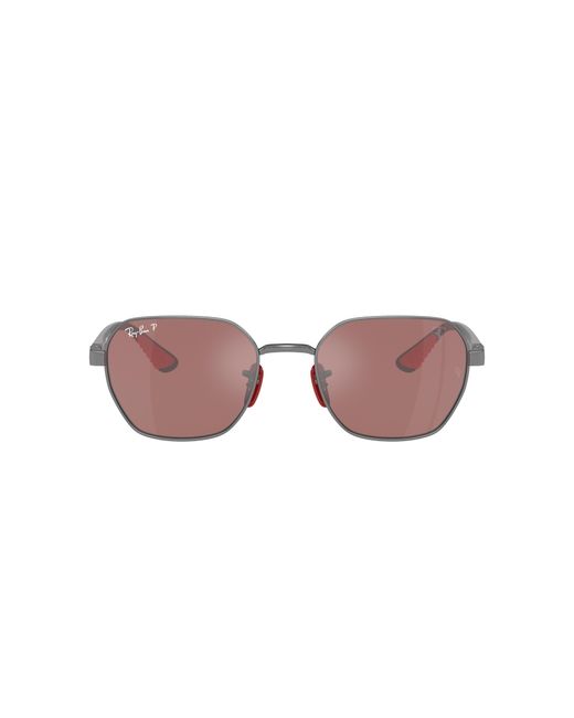 Ray-Ban Black Rb3794m Scuderia Ferrari Collection Polarized+ Lenses Sunglasses Frame Silver Lenses Polarized