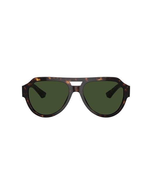Dolce & Gabbana Green Logo-Engraved Sunglasses for men