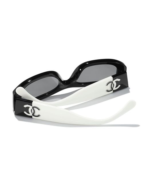 Chanel Black Sunglass Rectangle Sunglasses Ch5525