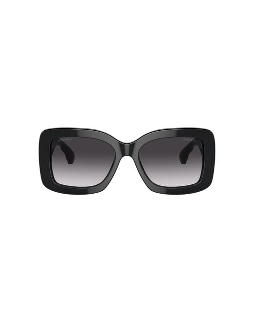 Chanel Black Sunglass Rectangle Sunglasses Ch5483