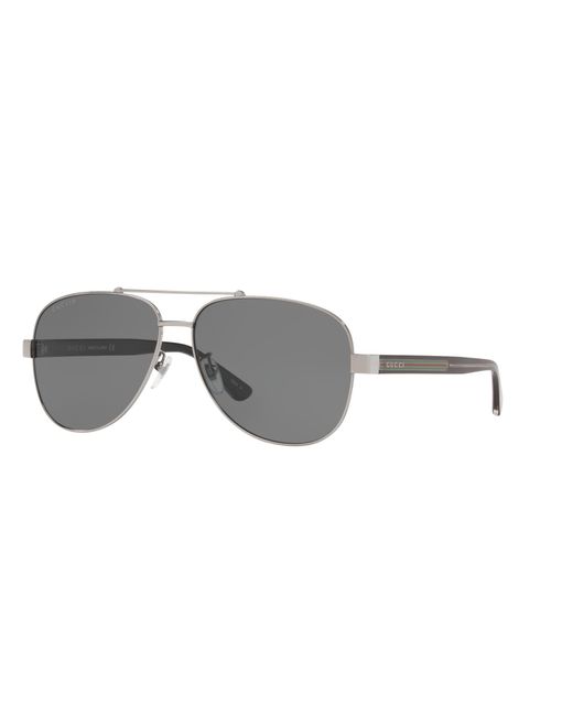 Gucci Gray gg0528s 63 Metal And Acetate Aviator Sunglasses for men