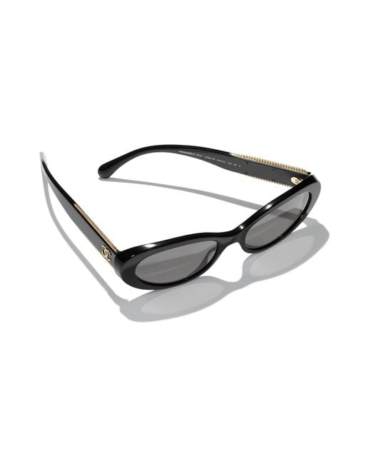 Chanel Black Sunglass Oval Sunglasses Ch5515