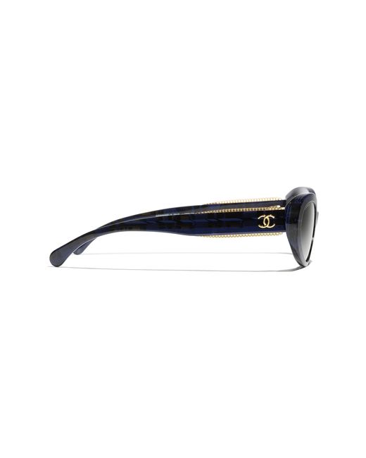 Chanel Black Sunglass Oval Sunglasses Ch5515