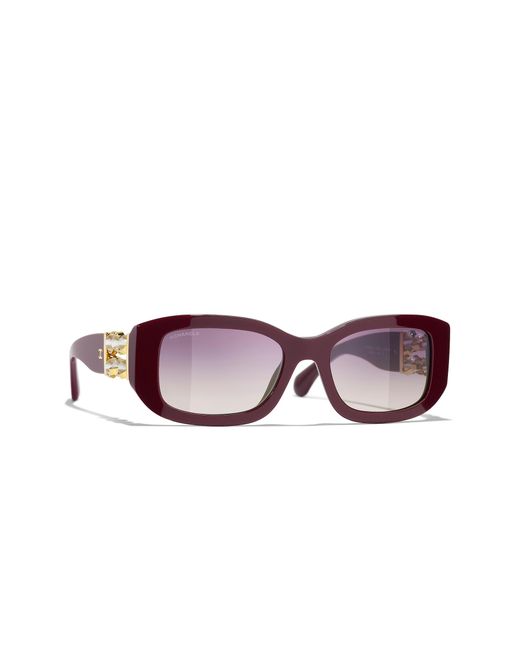 Chanel Black Sunglass Rectangle Sunglasses Ch5542