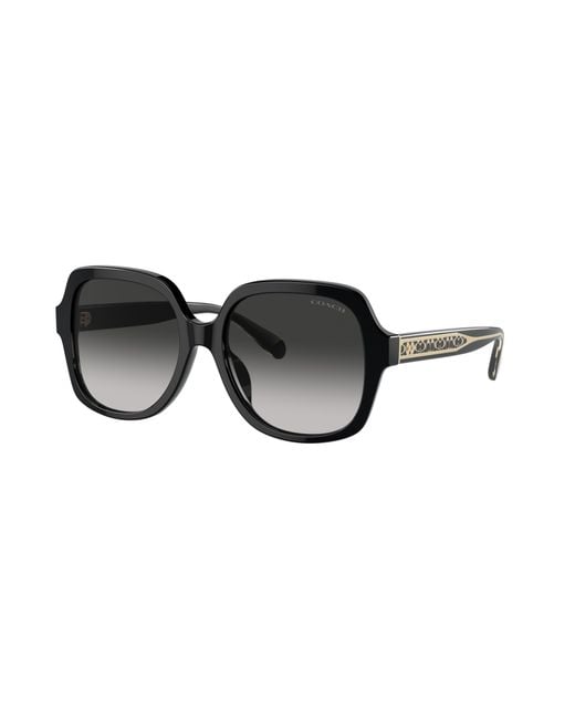 COACH Black Hc8395u Universal Fit Square Sunglasses
