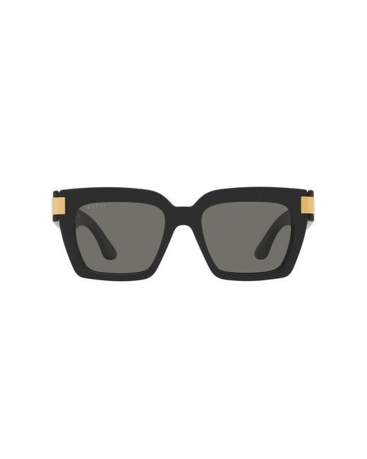 Gucci Vierkant Dames Zwart Met Goudgrijs GG1689S in het Black